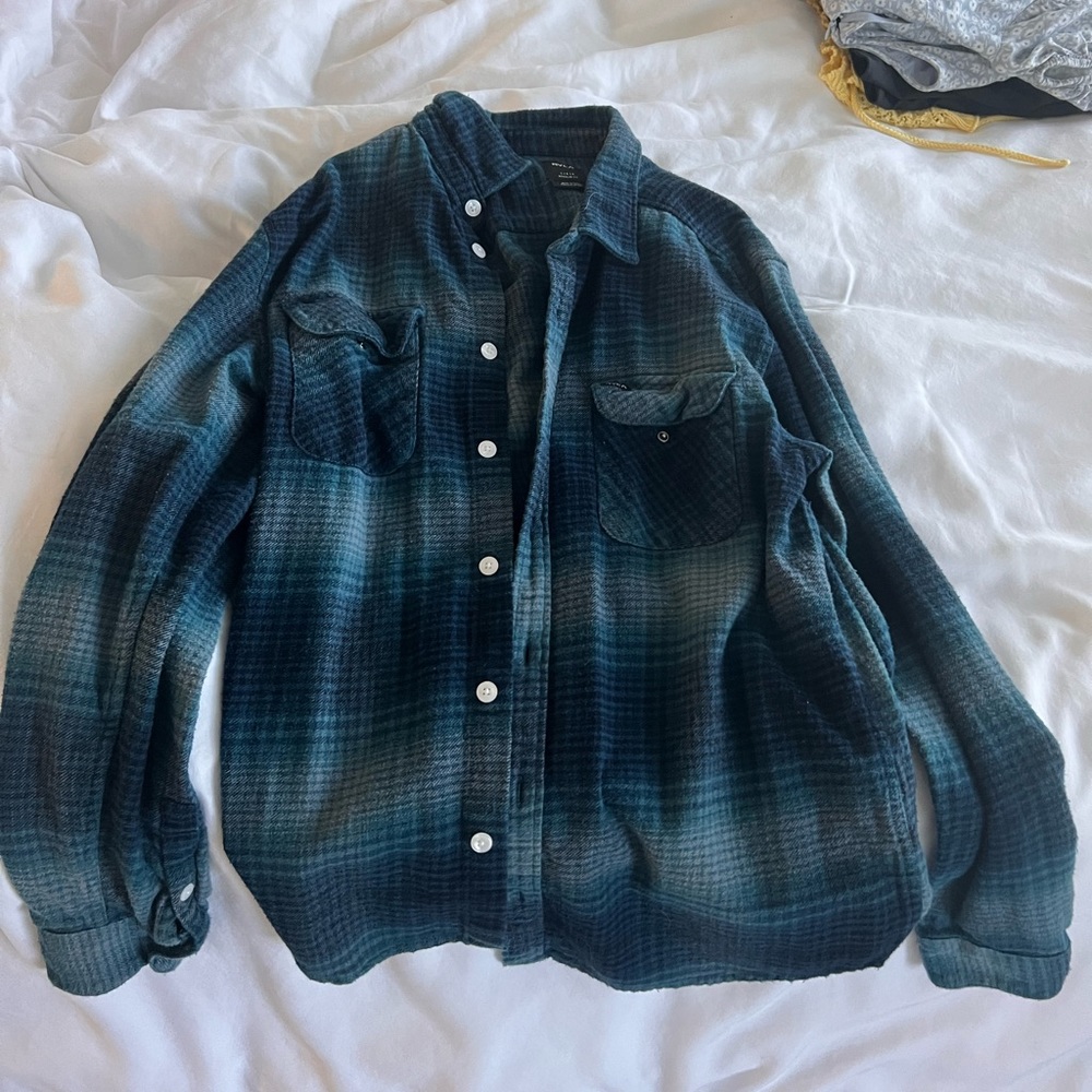 Mens RVCA blue flannel